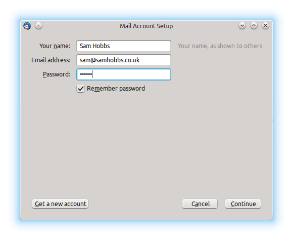 Thunderbird Step 1: Mail Account Setup