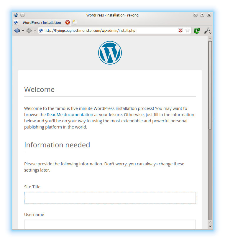 WordPress Installation Process